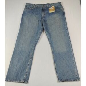 Wrangler Jeans Mens 44x32 Blue Relaxed Straight Five Star Premium Denim Zip Fly‎